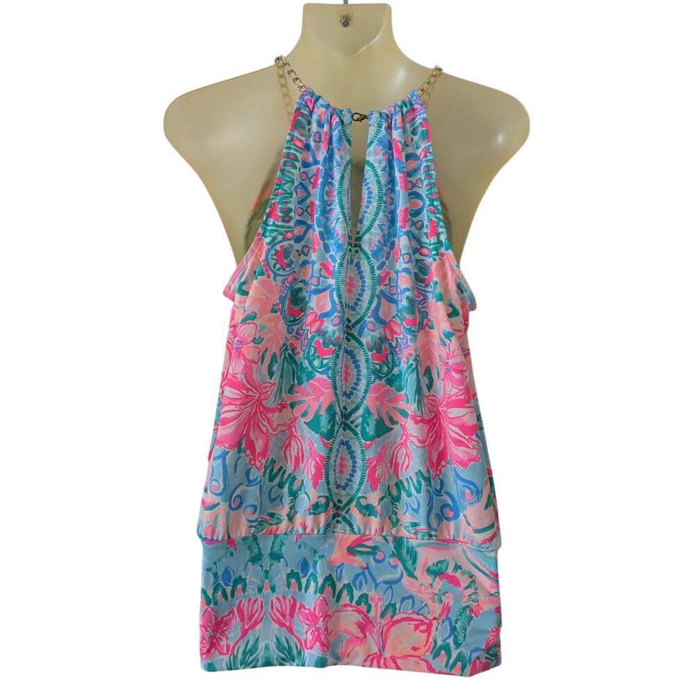 Lilly Pulitzer BOWEN Sz S Halter Top in Hot Tamale - Picture 6 of 10